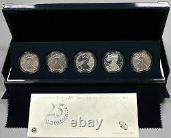 2011 American Eagle 25th Anniversary Silver Coin Set in OGP with COA Perfect Box