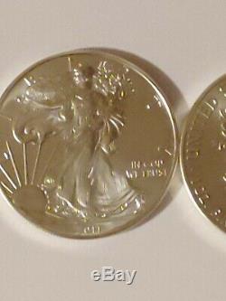 2011 American Silver Eagle (1 oz) $1 1Roll. 20 BU Coins in mint Tube