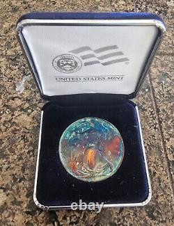 2011 American Silver Eagle Monster Blue Toned Toning ASE Rainbow Toned