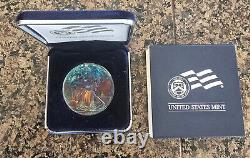 2011 American Silver Eagle Monster Blue Toned Toning ASE Rainbow Toned