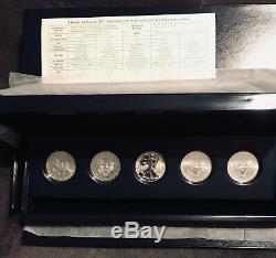 2011 Silver American Eagle 25th Anniversary 5 Coin Set Mint Condition