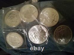 2011 Silver Eagle Maple Leaf Lot Six Oz 6 Ounces Silver Coins USA Canada Bullion