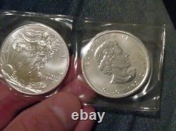 2011 Silver Eagle Maple Leaf Lot Six Oz 6 Ounces Silver Coins USA Canada Bullion