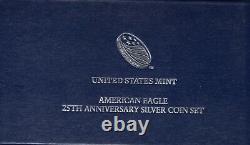 2011 United States Mint American Eagle 25th Anniversary Silver 5 Coin Set