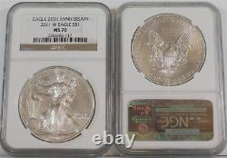 2011-W $1 1 Ounce Mint State Burnished Silver Eagle NGC MS 70 25th Anniversary