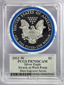 2011-W (Mint Engraver Series) Silver Eagle PCGS PR70DCAM John Mercanti Signed
