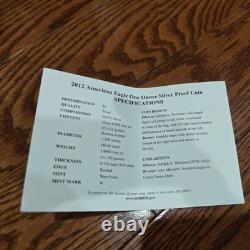 2012 American Eagle Silver Proof Coin One Ounce Silver West Point Mint