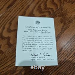 2012 American Eagle Silver Proof Coin One Ounce Silver West Point Mint