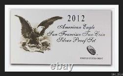 2012 American Silver Eagle Proof 75th Anniversary 2 Coin Set PCGS 70 69