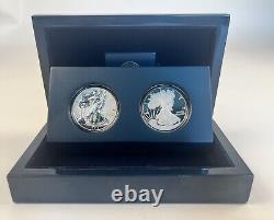 2012 S Reverse Proof Silver Eagle 2 Coin San Francisco Set With Box/coa