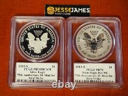 2012 S Reverse Proof Silver Eagle Pcgs Pr70 70 Bridge Mercanti San Francisco Set