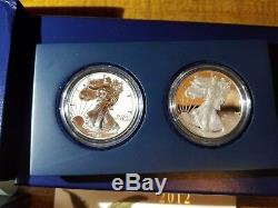 2012 San Francisco Mint 75th Anniversary 2 Coin Special Proof Silver Eagle set