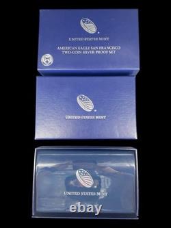 2012 US Mint American Eagle San Francisco Silver 2-Coin Silver Proof Set EX+