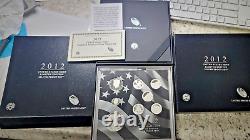 2012 US Mint Limited Edition SILVER Proof 6 Coin Set American Eagle NO TONING