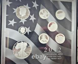 2012 US Mint Limited Edition SILVER Proof 6 Coin Set American Eagle NO TONING