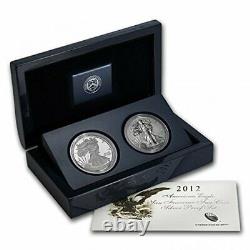 2012 U. S. Mint American Eagle San Francisco Two Coin Silver Reverse & Proof EG1