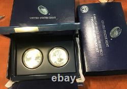 2012 U. S. Mint American Eagle San Francisco Two-coin Silver Proof Set