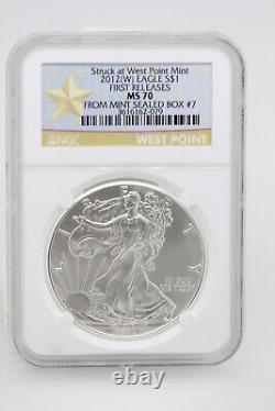 2012 W S $1 United States Silver Eagle First Release from Mint Sealed Set MS70