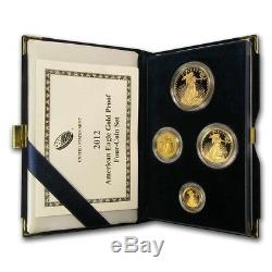 2012-W US Mint American Eagle Gold 4 coin proof set with CoA