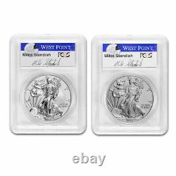 2013 2-Coin Silver Eagle Set MS/PR-70 PCGS (FS, WP Label, Toned) SKU#257787