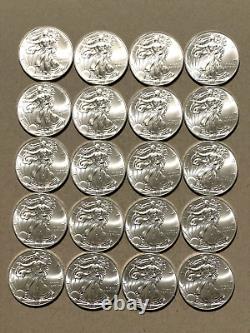 2013 American Eagle Silver Dollar Roll QTY. 20 Uncirculated BU Lot 48