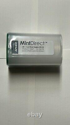 2013 American Silver Eagle APMEX Mint Direct 20 Coin Sealed Roll. 999 Pure BU
