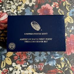 2013 U. S. Mint American Eagle West Point Two-Coin Silver Set in Box with COA