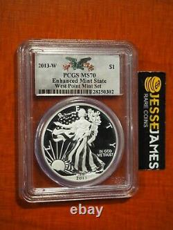 2013 W Enhanced Silver Eagle Pcgs Ms70 From The West Point Mint Set