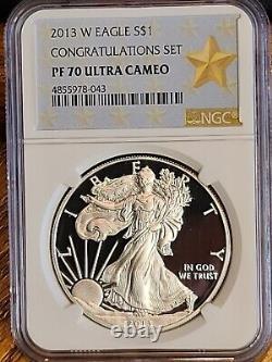 2013 W Proof Silver Eagle Ngc Pf70 Ultra Cameo From The Congratulations Set