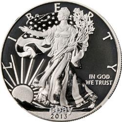 2013-W Silver American Eagle $1 NGC SP70 Enhanced Finish Brown Label STOCK