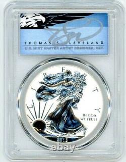 2013-W Silver Eagle Rev. PR70 PCGS West Point Mint Set T. Cleveland blue eagle