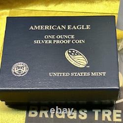 2013 W U. S. MINT PROOF $1 SILVER AMERICAN EAGLE 1 oz DOLLAR COIN IN BOX WITH COA