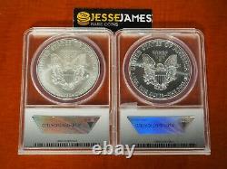 2013 (s) (w) Silver Eagle Anacs Ms70 Minted At San Francisco & Wp 2 Coin Set