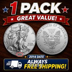 2014 American Silver Eagle 1 oz. 999 Fine Silver BU Coin Free Shipping