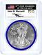 2014-w Mint Engraver Burnished Silver Eagle-pcgs Sp70-mercanti-flag-pop 366