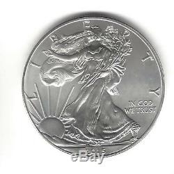 2015 1 oz American Silver Eagle Coin Lot of 5 One Troy oz. 999 Bullion