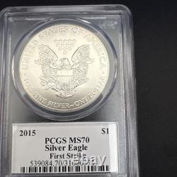 2015 American SILVER EAGLE PCGS MS70 FIRST STRIKE JOHN MERCANTI