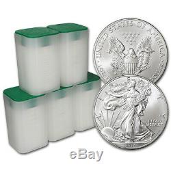 2015 American Silver Eagle (1 oz) $1 5 Rolls 100 BU Coins in 5 Mint Tubes
