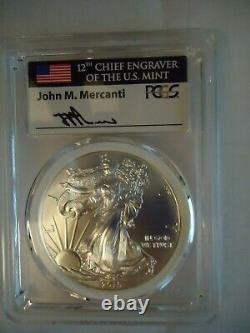 2015(P) American Eagle Silver $1, MS 69 Mercanti MINT ENGRAVER SERIES PCGS