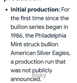 2015 (P) Silver Eagle GEM Struck At Philadelphia 79,640 Minted Read Info In Pics