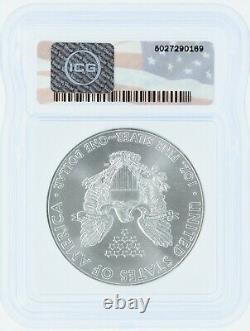 2015 (P) Silver Eagle ICG MS69 S$1 Flag Tag Minted at Philadelphia