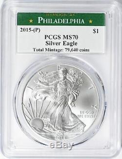 2015-P Silver Eagle Philadelphia Mint Label PCGS MS70 Cert 38550870