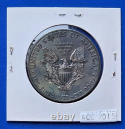 2015 Silver American Eagle Coin BU Natural Monster Toned 1 Oz US $1 Uncirculated
