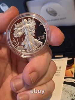 2015-W American Silver Eagle 1 oz Proof Coin OGP Box COA US Mint Gem
