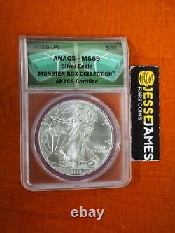 2015 (p) Silver Eagle Anacs Ms69 Struck At The Philadelphia Mint Mintage 79,640