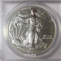 2015-p Silver Eagle Anacs Ms70 Struck At The Philadelphia Mint Mintage 79,640