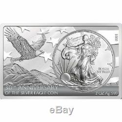 2016 30th Anniversary 3 oz Silver American Eagle Coin Bar WithMint Packaging & COA