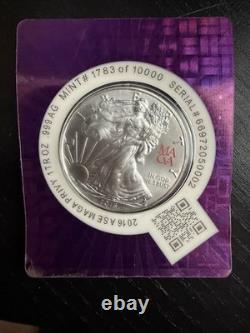2016 American Silver Eagle MAGA privy Scottsdale mint 1783 of 10000 RARE