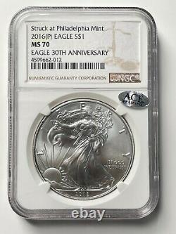 2016 (P) American Silver Eagle NGC MS70 Struck at Philadelphia Mint