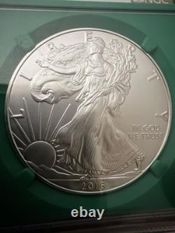 2016 P Silver Eagle NGC MS69 Green Core FROM US MINT SEALED BOX Philly Mint